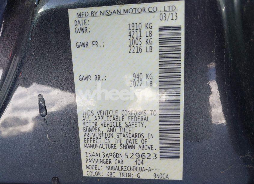 Photo 9 of 2013 Nissan Altima 2.5 S (VIN 1N4AL3AP6DN529623)