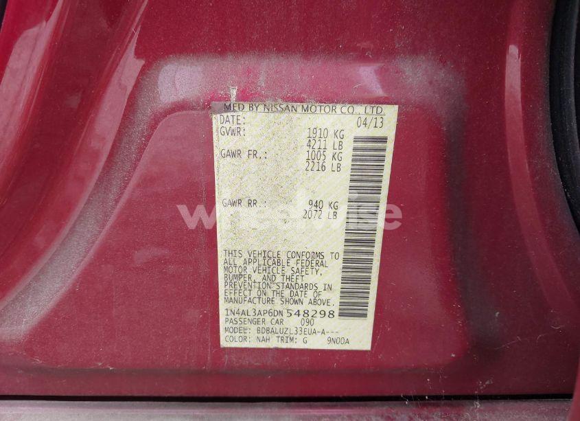 Photo 9 of 2013 Nissan Altima 2.5 SV (VIN 1N4AL3AP6DN548298)