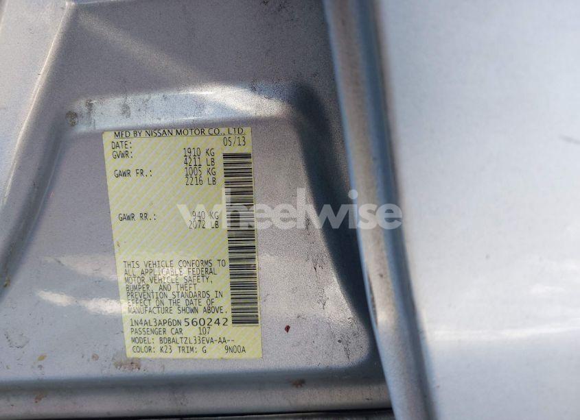 Photo 9 of 2013 Nissan Altima 2.5 SV (VIN 1N4AL3AP6DN560242)