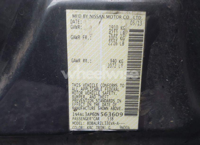 Photo 9 of 2013 Nissan Altima 2.5 S (VIN 1N4AL3AP6DN563609)