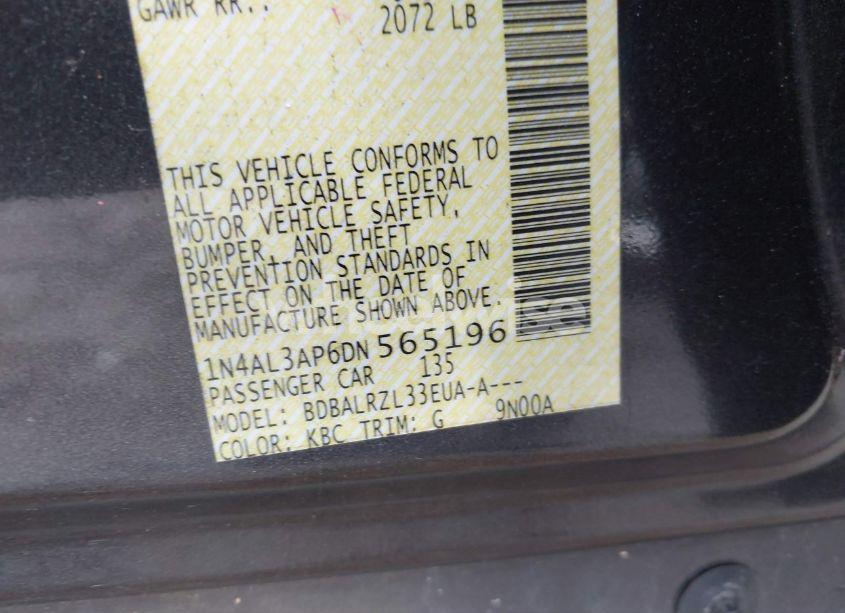 Photo 9 of 2013 Nissan Altima 2.5 S (VIN 1N4AL3AP6DN565196)