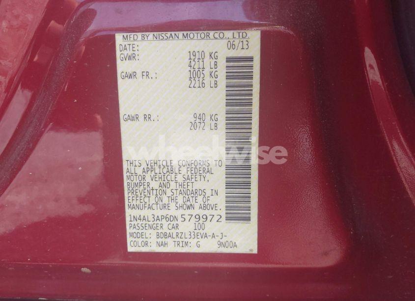 Photo 9 of 2013 Nissan Altima 2.5 S (VIN 1N4AL3AP6DN579972)