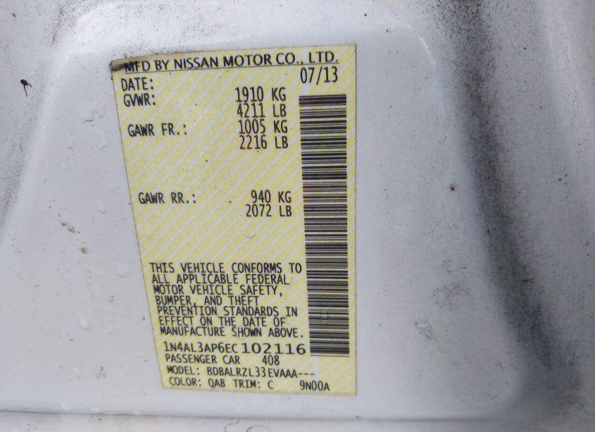 Photo 9 of 2014 Nissan Altima 2.5 S (VIN 1N4AL3AP6EC102116)