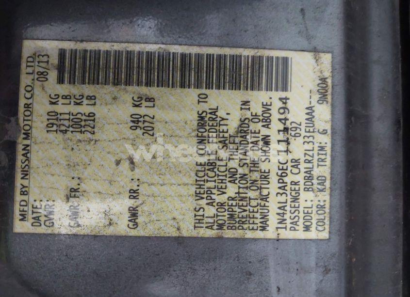 Photo 9 of 2014 Nissan Altima 2.5 S (VIN 1N4AL3AP6EC111494)