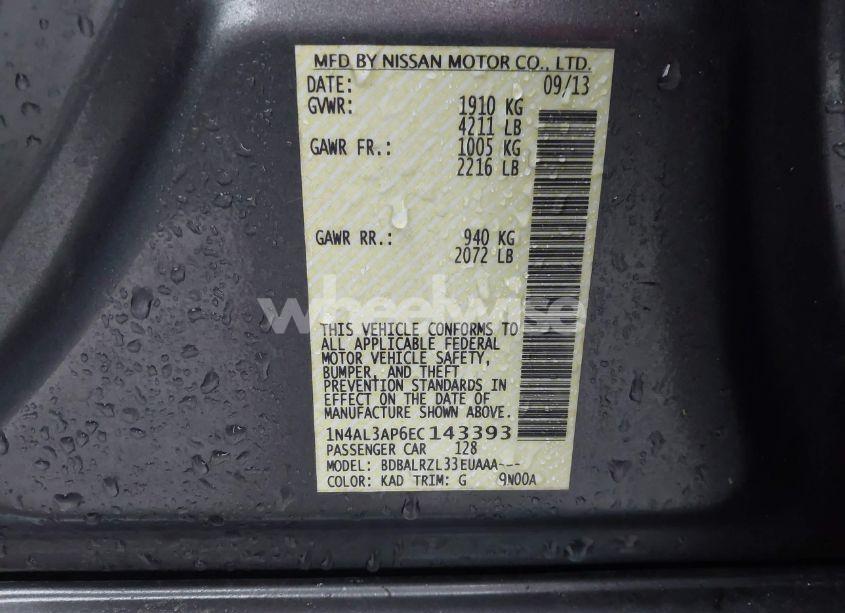 Photo 9 of 2014 Nissan Altima 2.5 S (VIN 1N4AL3AP6EC143393)