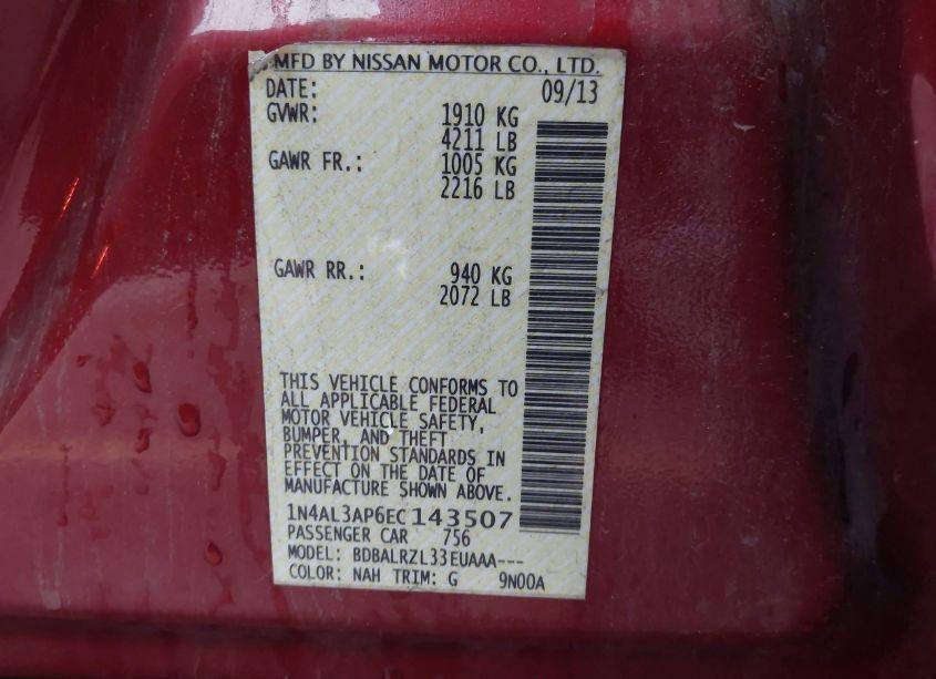 Photo 9 of 2014 Nissan Altima 2.5 S (VIN 1N4AL3AP6EC143507)