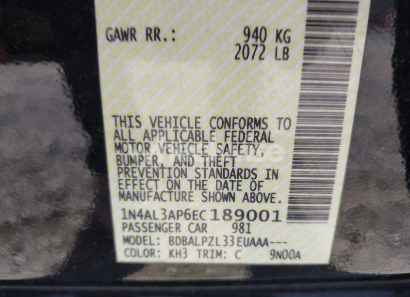 Photo 9 of 2014 Nissan Altima 2.5 (VIN 1N4AL3AP6EC189001)