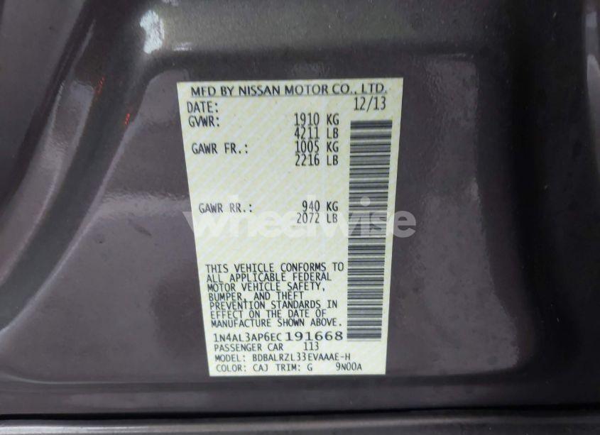 Photo 9 of 2014 Nissan Altima 2.5 S (VIN 1N4AL3AP6EC191668)