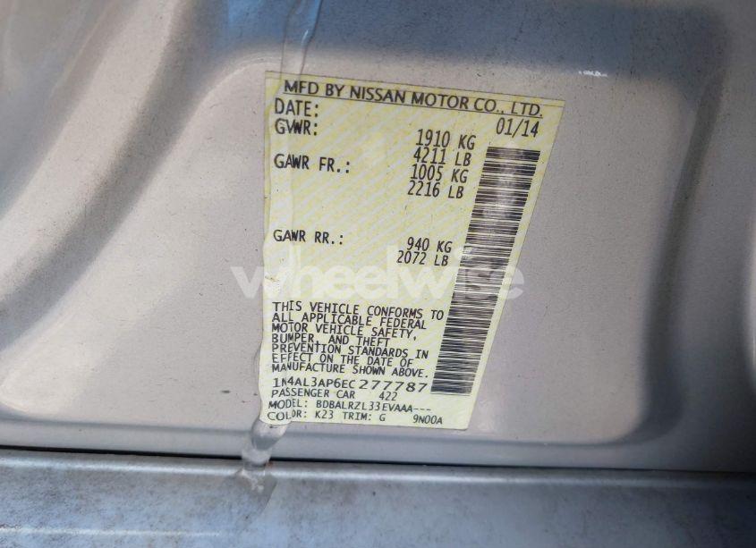 Photo 9 of 2014 Nissan Altima 2.5 S (VIN 1N4AL3AP6EC277787)