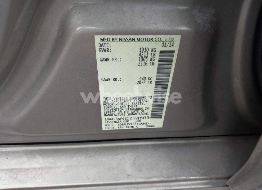 Photo 9 of 2014 Nissan Altima 2.5 S (VIN 1N4AL3AP6EC278809)