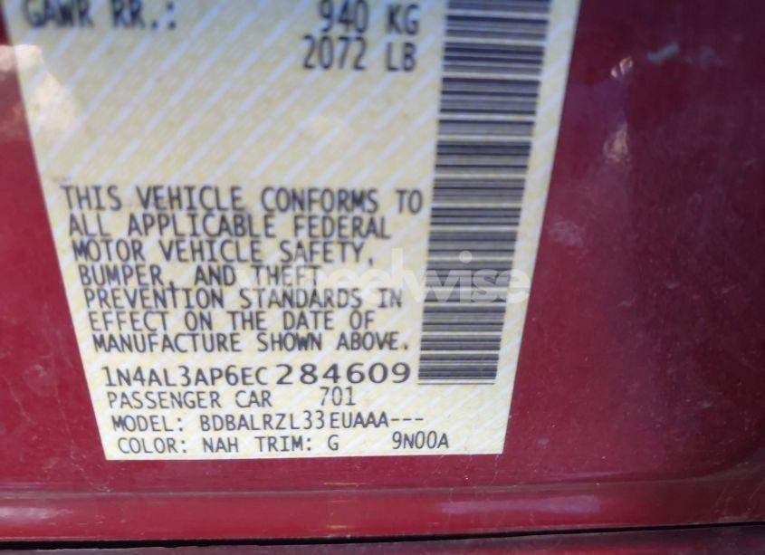 Photo 9 of 2014 Nissan Altima 2.5/2.5 S/2.5 SL/2.5 SV (VIN 1N4AL3AP6EC284609)