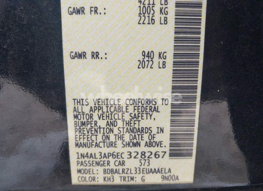 Photo 9 of 2014 Nissan Altima 2.5 S (VIN 1N4AL3AP6EC328267)