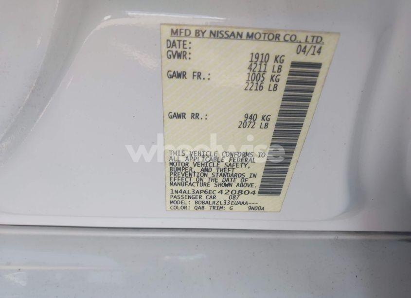 Photo 9 of 2014 Nissan Altima 2.5/2.5 S/2.5 SL/2.5 SV (VIN 1N4AL3AP6EC420804)