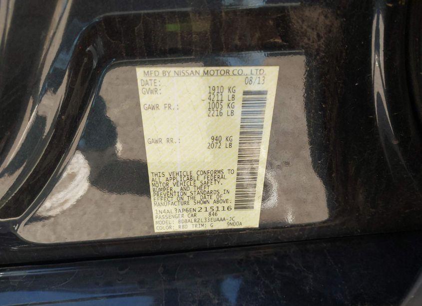 Photo 9 of 2014 Nissan Altima 2.5 S (VIN 1N4AL3AP6EN215116)