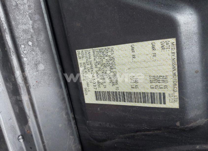 Photo 9 of 2014 Nissan Altima 2.5 S (VIN 1N4AL3AP6EN245037)