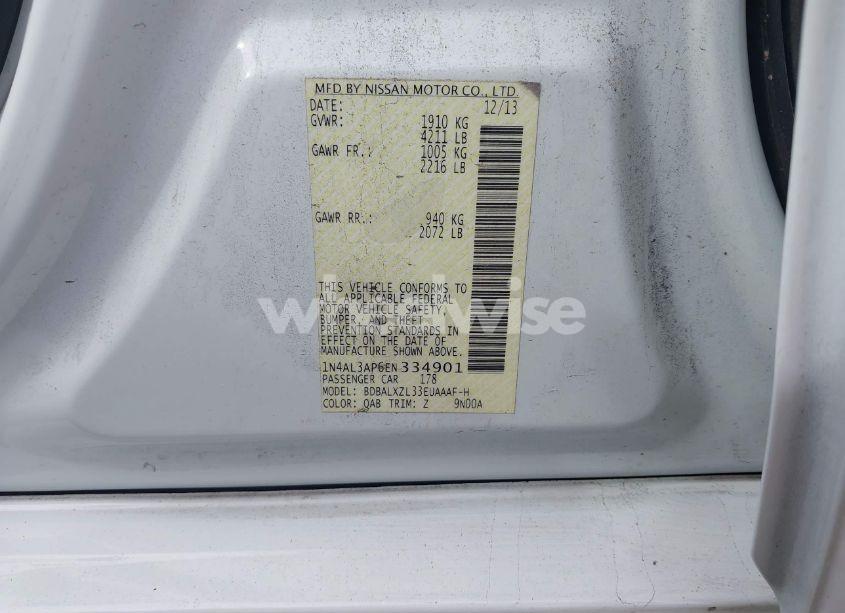 Photo 9 of 2014 Nissan Altima 2.5 SL (VIN 1N4AL3AP6EN334901)