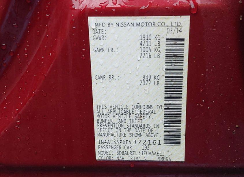 Photo 9 of 2014 Nissan Altima 2.5 S (VIN 1N4AL3AP6EN372161)