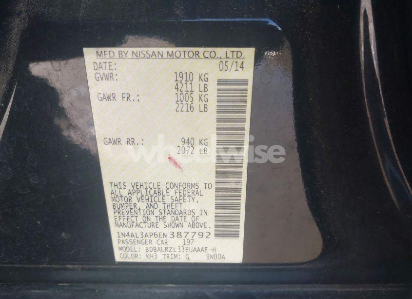 Photo 9 of 2014 Nissan Altima 2.5 S (VIN 1N4AL3AP6EN387792)