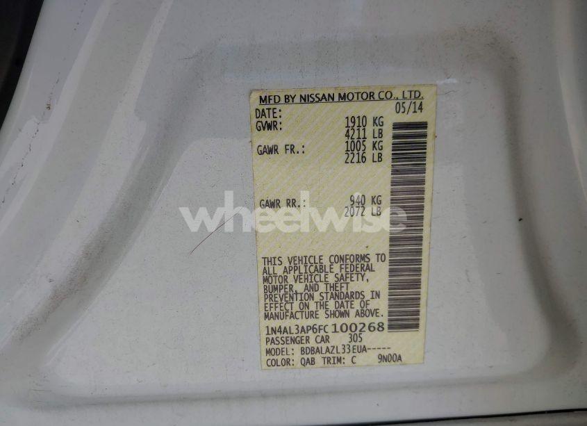 Photo 9 of 2015 Nissan Altima 2.5 (VIN 1N4AL3AP6FC100268)