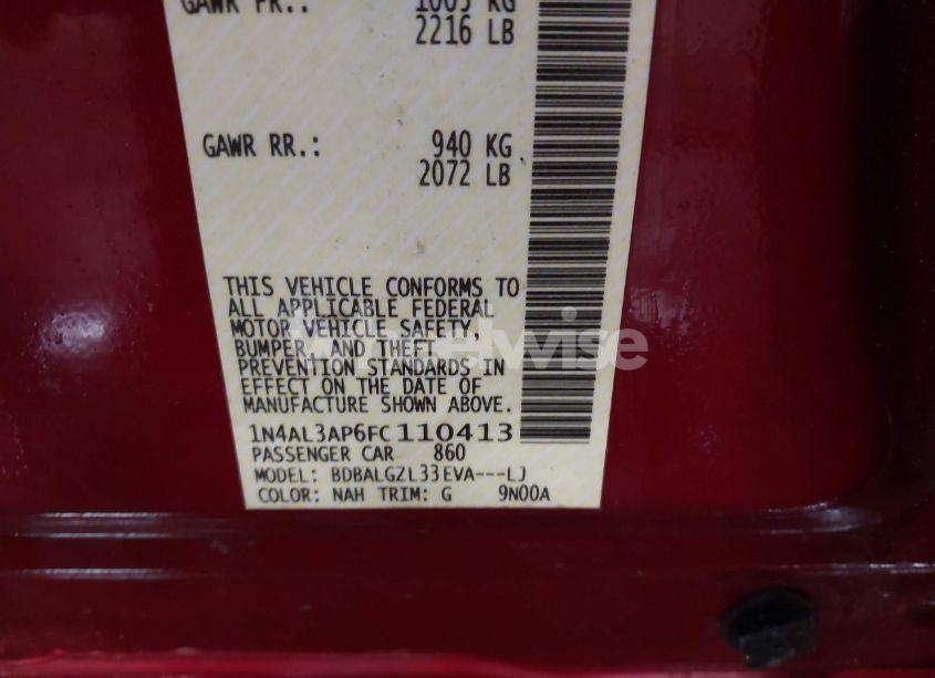 Photo 9 of 2015 Nissan Altima 2.5 S (VIN 1N4AL3AP6FC110413)