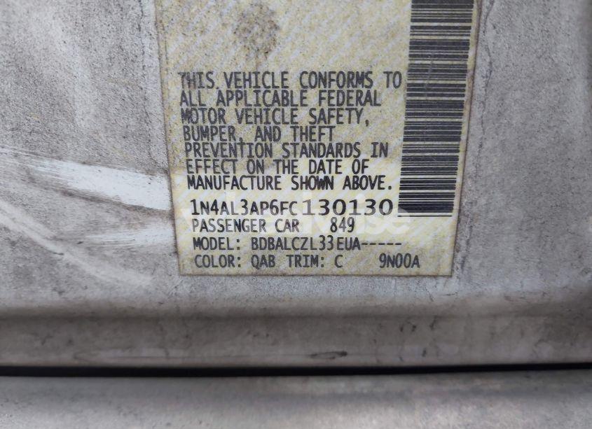 Photo 9 of 2015 Nissan Altima 2.5/2.5 S/2.5 SL/2.5 SV (VIN 1N4AL3AP6FC130130)