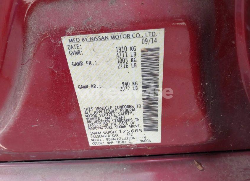 Photo 9 of 2015 Nissan Altima 2.5 S (VIN 1N4AL3AP6FC175665)