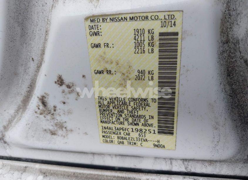 Photo 9 of 2015 Nissan Altima 2.5 S (VIN 1N4AL3AP6FC198251)