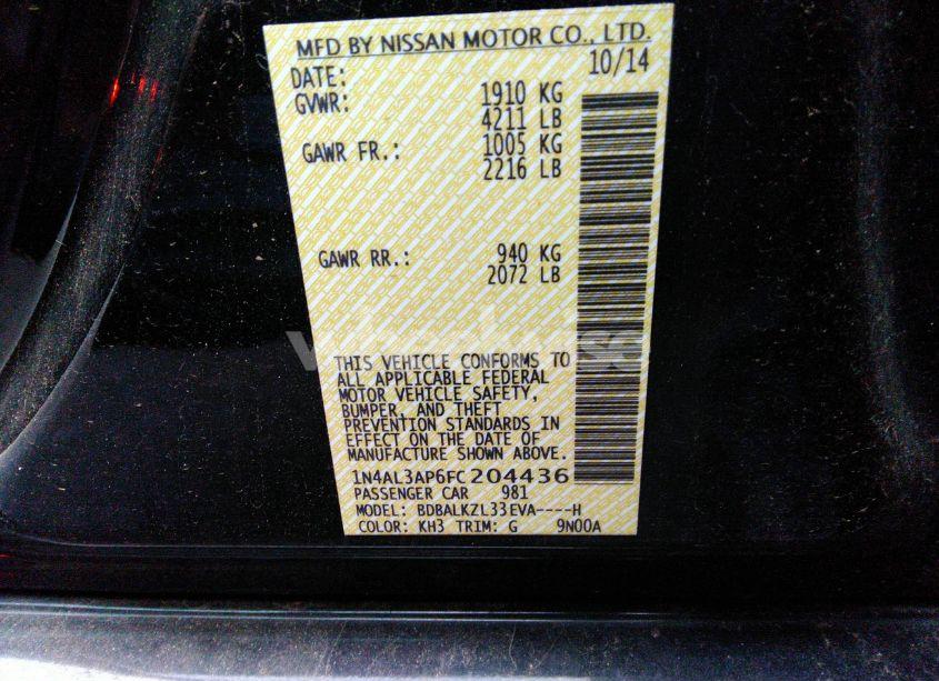 Photo 9 of 2015 Nissan Altima 2.5 SV (VIN 1N4AL3AP6FC204436)