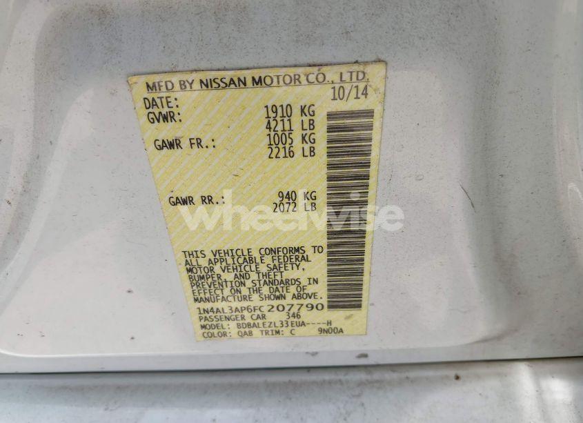 Photo 9 of 2015 Nissan Altima 2.5 S (VIN 1N4AL3AP6FC207790)