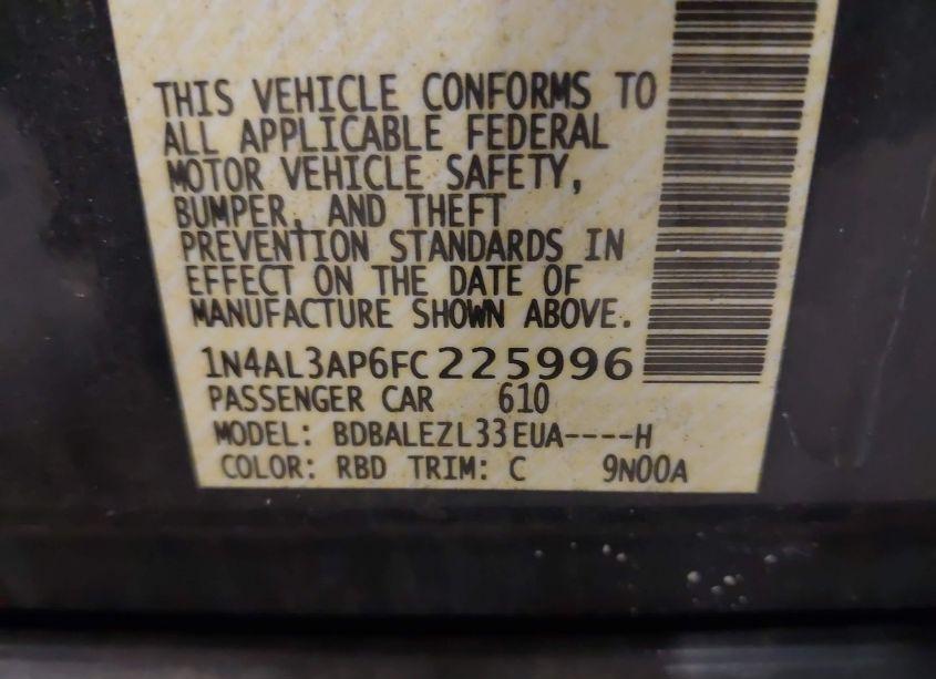 Photo 9 of 2015 Nissan Altima 2.5 S (VIN 1N4AL3AP6FC225996)