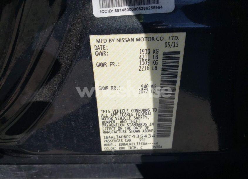 Photo 9 of 2015 Nissan Altima 2.5 SV (VIN 1N4AL3AP6FC435434)