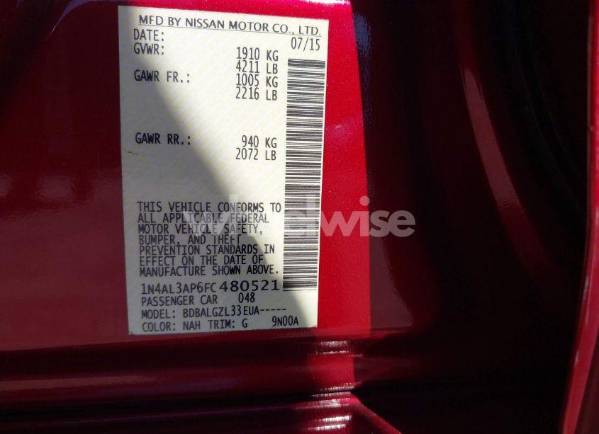 Photo 9 of 2015 Nissan Altima N/A (VIN 1N4AL3AP6FC480521)