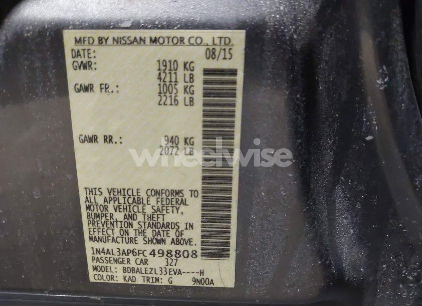 Photo 9 of 2015 Nissan Altima 2.5 S (VIN 1N4AL3AP6FC498808)