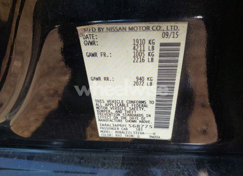 Photo 9 of 2015 Nissan Altima 2.5 S (VIN 1N4AL3AP6FC568775)