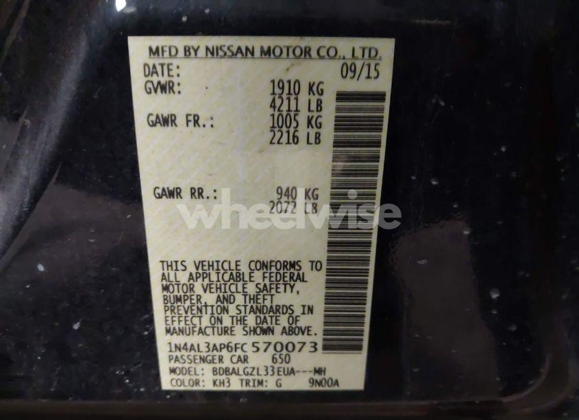 Photo 9 of 2015 Nissan Altima 2.5 S (VIN 1N4AL3AP6FC570073)