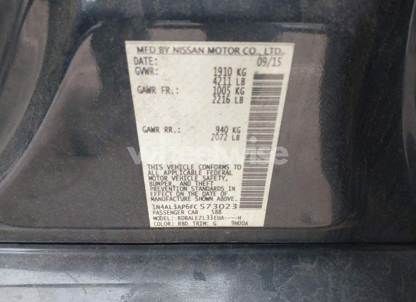 Photo 9 of 2015 Nissan Altima 2.5 S (VIN 1N4AL3AP6FC573023)