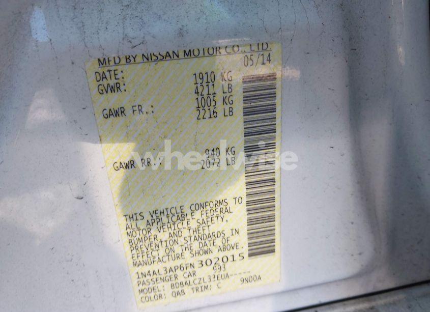 Photo 9 of 2015 Nissan Altima 2.5/2.5 S/2.5 SL/2.5 SV (VIN 1N4AL3AP6FN302015)