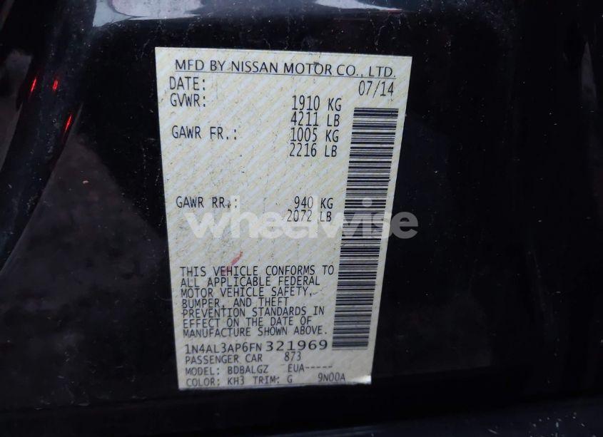 Photo 9 of 2015 Nissan Altima N/A (VIN 1N4AL3AP6FN321969)