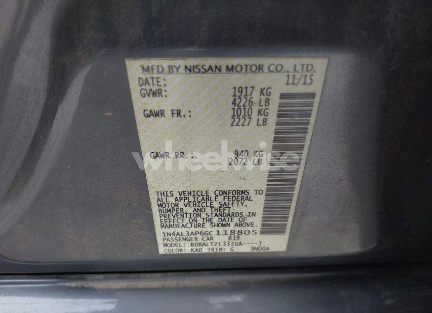 Photo 9 of 2016 Nissan Altima 2.5 SL (VIN 1N4AL3AP6GC118805)