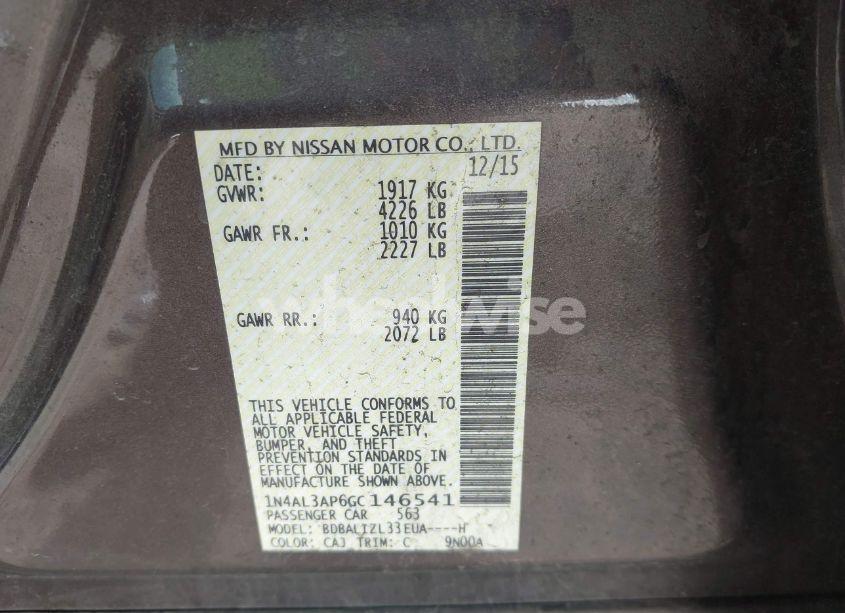 Photo 9 of 2016 Nissan Altima 2.5 SV (VIN 1N4AL3AP6GC146541)