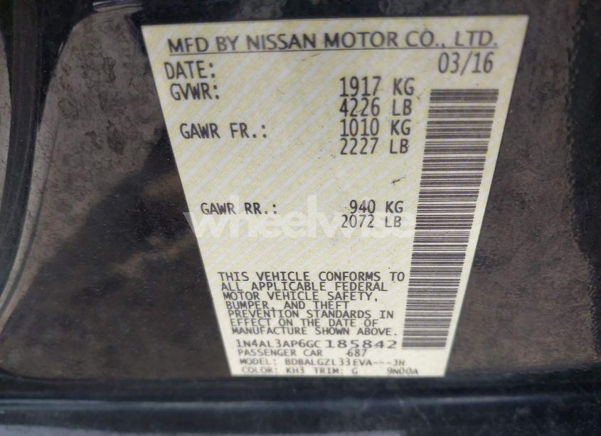 Photo 9 of 2016 Nissan Altima 2.5 S (VIN 1N4AL3AP6GC185842)