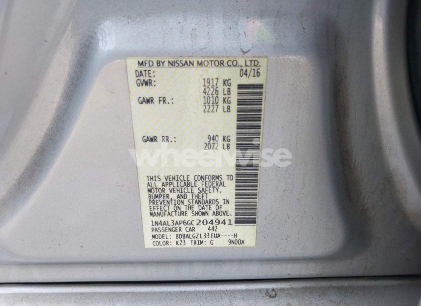 Photo 9 of 2016 Nissan Altima 2.5 S (VIN 1N4AL3AP6GC204941)