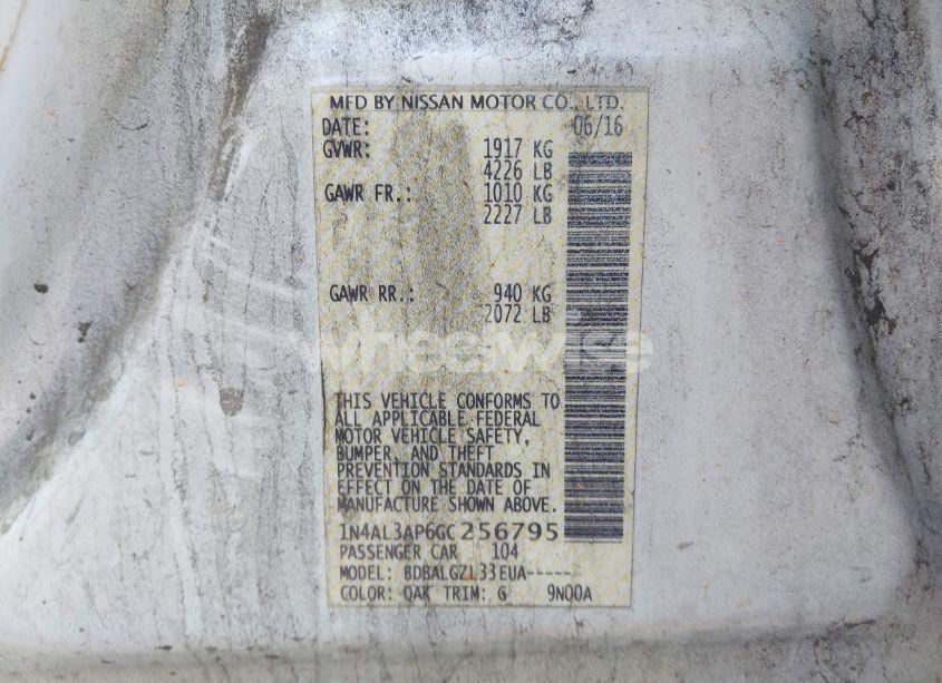 Photo 9 of 2016 Nissan Altima 2.5/2.5 S/2.5 SL/2.5 SR/2.5 SV (VIN 1N4AL3AP6GC256795)