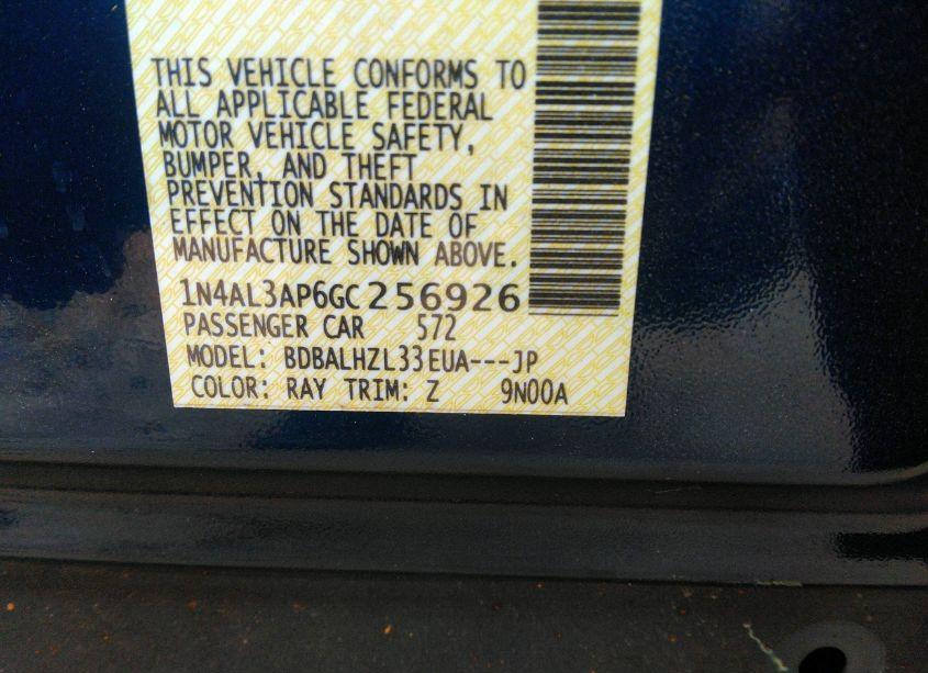 Photo 9 of 2016 Nissan Altima 2.5 SR (VIN 1N4AL3AP6GC256926)