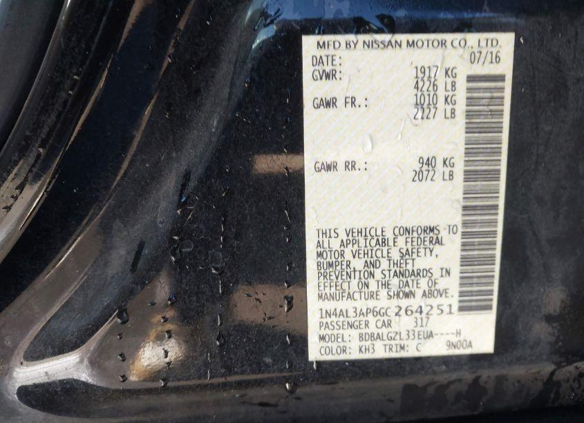 Photo 9 of 2016 Nissan Altima 2.5 S (VIN 1N4AL3AP6GC264251)