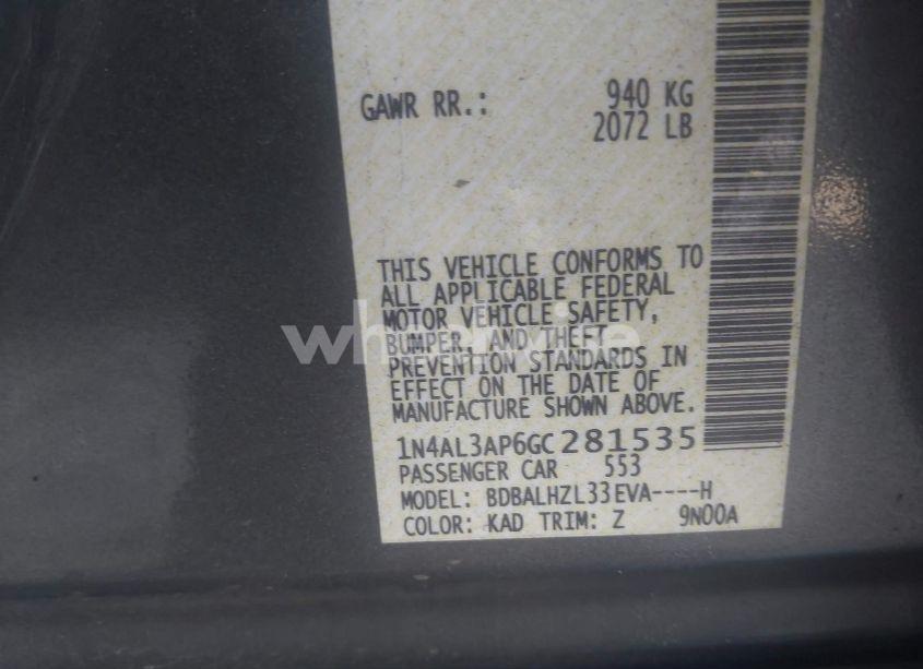 Photo 9 of 2016 Nissan Altima 2.5 SR (VIN 1N4AL3AP6GC281535)