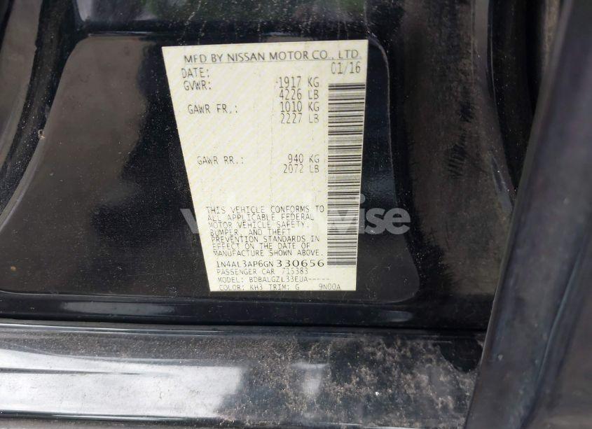 Photo 9 of 2016 Nissan Altima 2.5/2.5 S/2.5 SL/2.5 SR/2.5 SV (VIN 1N4AL3AP6GN330656)