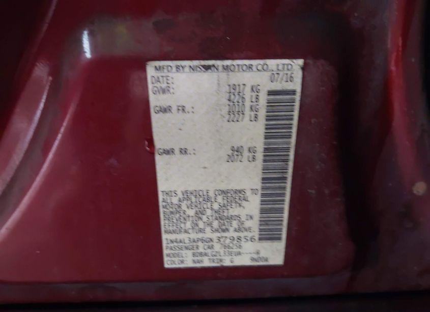 Photo 9 of 2016 Nissan Altima 2.5 S (VIN 1N4AL3AP6GN379856)