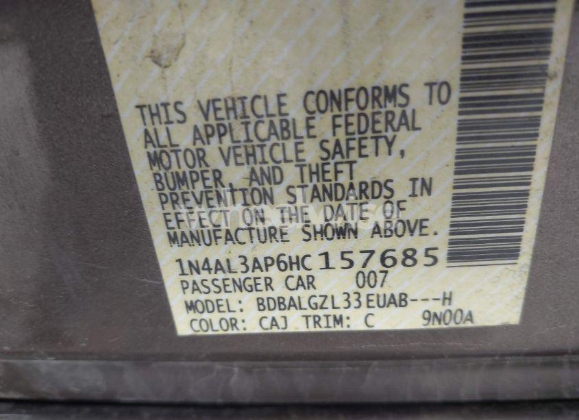 Photo 9 of 2017 Nissan Altima 2.5 S (VIN 1N4AL3AP6HC157685)