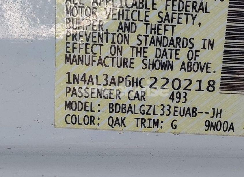 Photo 9 of 2017 Nissan Altima 2.5 S (VIN 1N4AL3AP6HC220218)